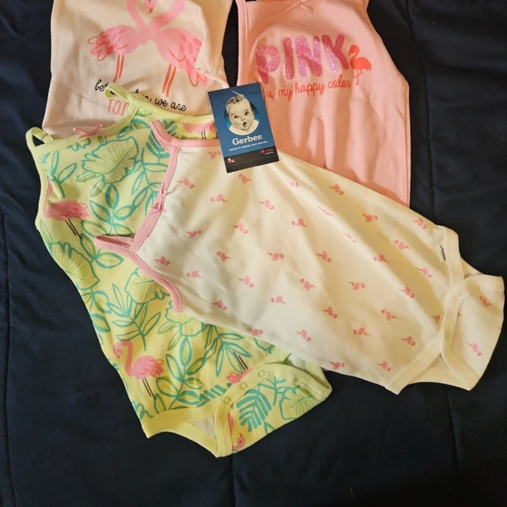 Gerber Flamingo and Floral Bodysuit Collection